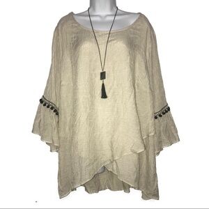 NWT ABG Lap Front Pom Pom Top Lagging Look 3X